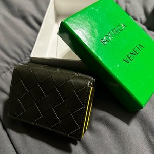 Bottega Intrecciato Tiny Tri-Fold Zip Wallet